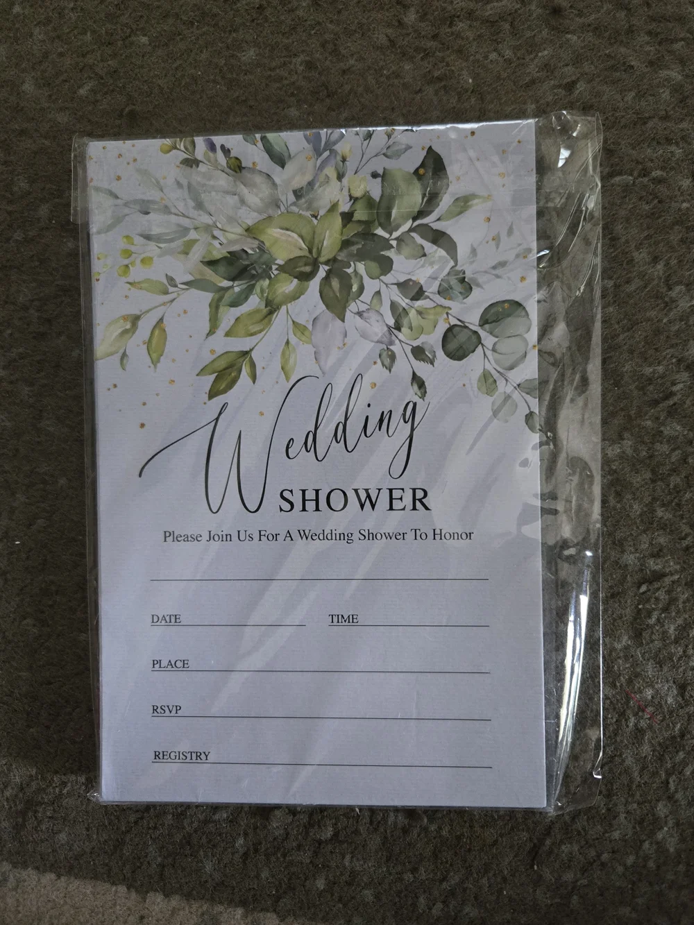 Wedding Shower Invitation Cards - Green Floral
